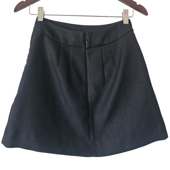 Express Military Button Skirt Women’s Size 0 | Classic Black A-Line - Picture 2 of 4